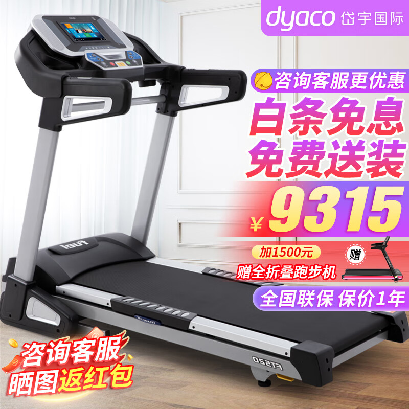 岱宇（DYACO） FT520室内电动跑步机家用款彩屏可联网可折叠健身器械健身器材