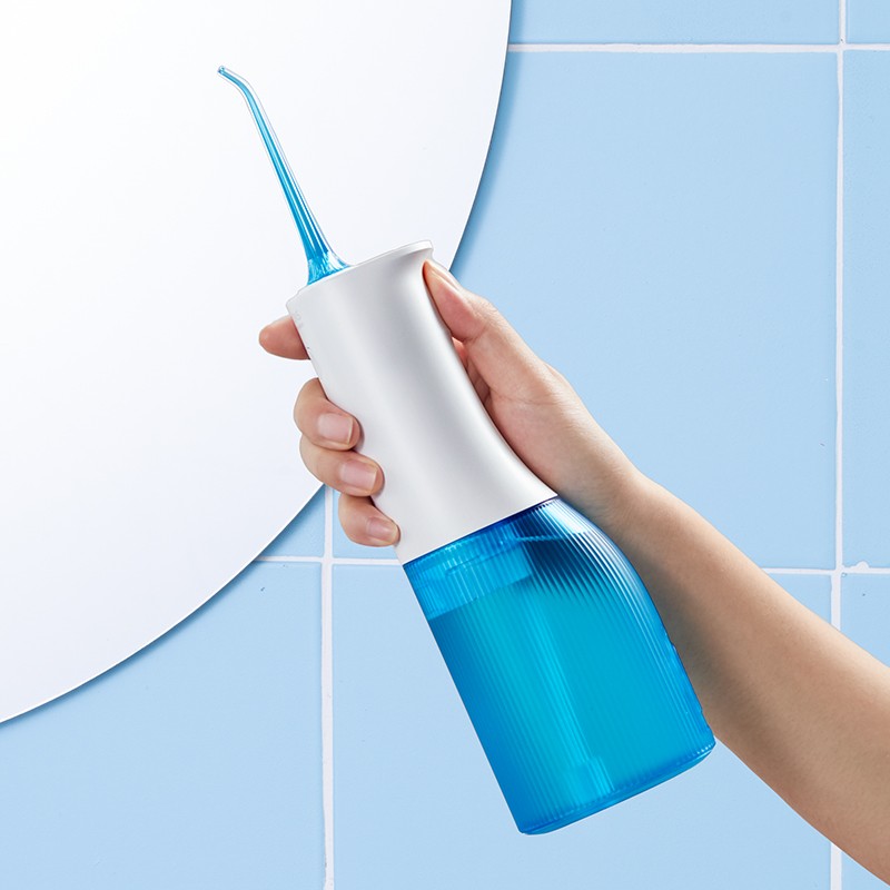 【年货新年礼物】素士W3Pro冲牙器水牙线洗牙器洁牙器口腔清洁 全身水洗便携 配4个喷嘴 W3 pro蓝 冲牙器（内含4个喷嘴及收纳盒）