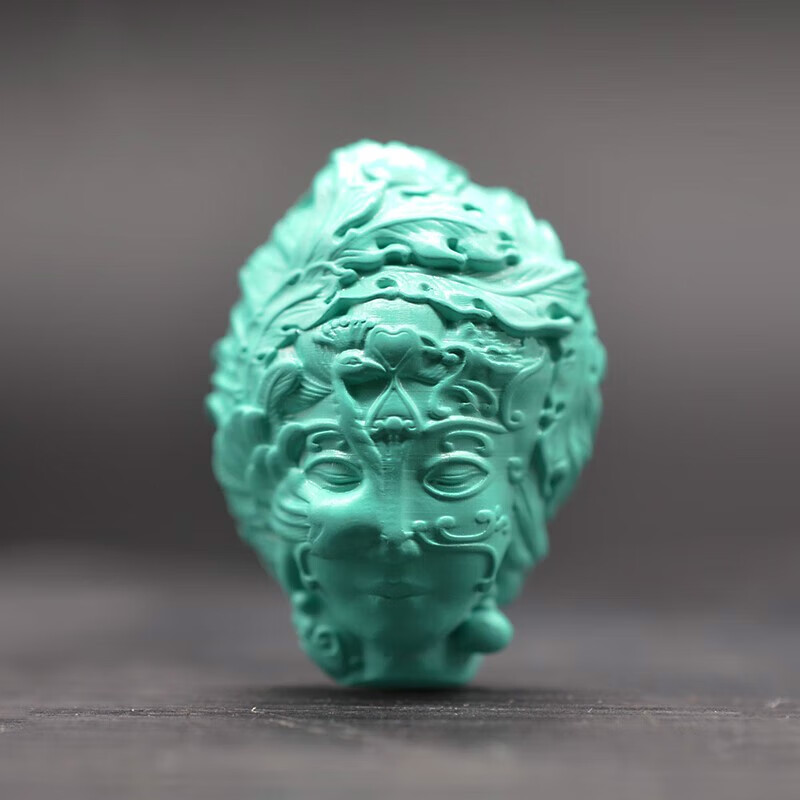 兴颖优化绿松石雕刻楼兰公主吊坠文玩手串佛珠配件金刚星月菩提配饰 *