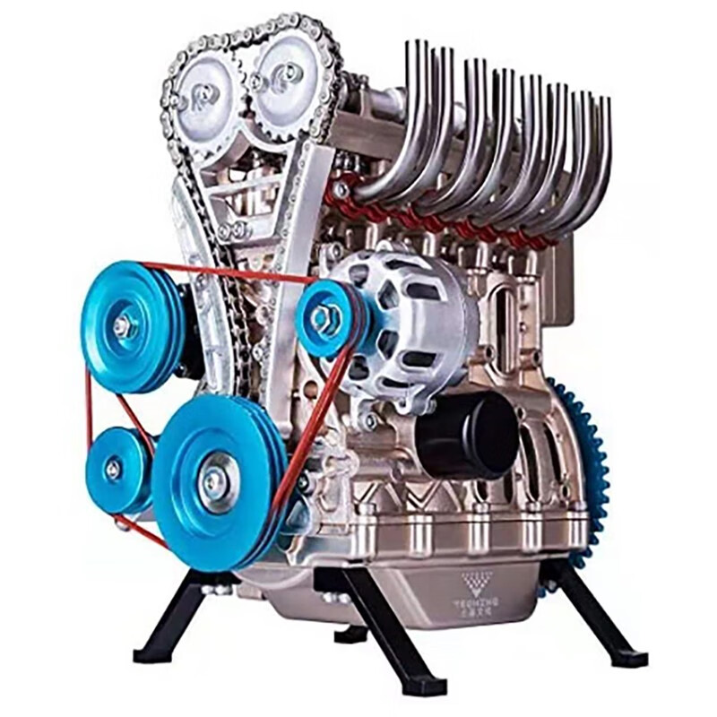 土星文化土星工匠师直列四缸汽车发动机模型3D金属拼装拼插模型 大人玩具高难度机械组装 引擎可发动