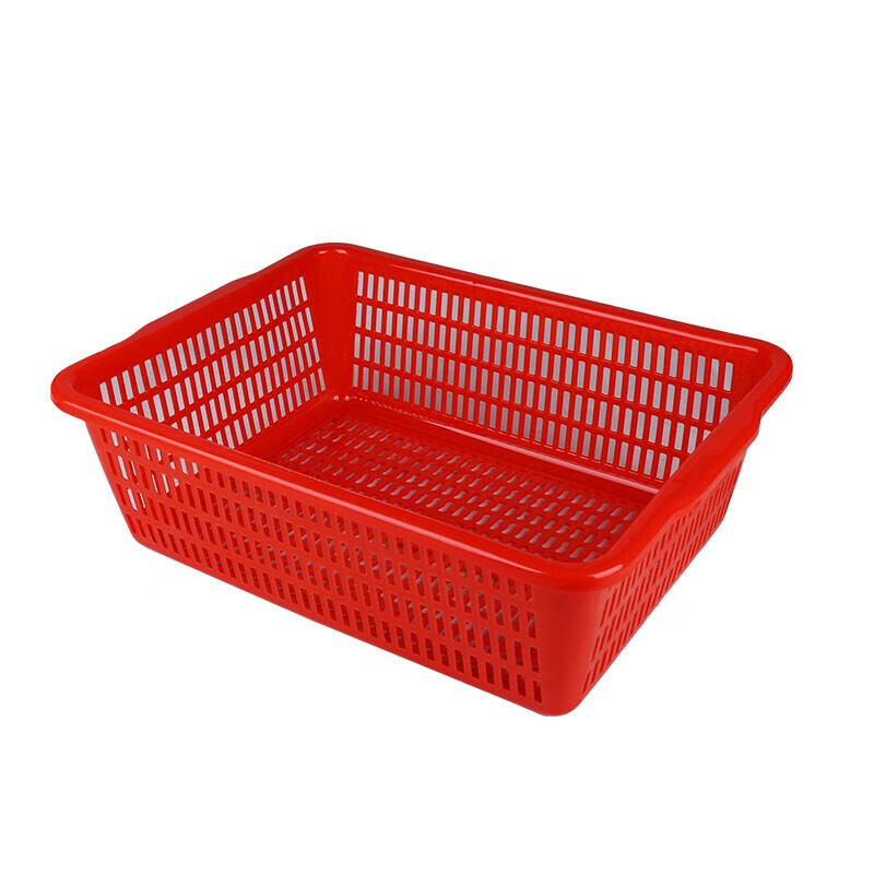 筐零食家用厨房沥水镂空大号加厚塑料筐框长方形篮子塑料篮子文件筐子