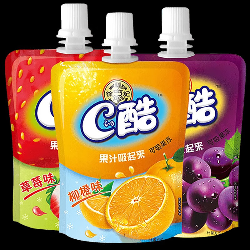 徐福记吸吸果肉果冻节日礼物可吸休闲小孩零食品 c的酷可吸果冻1000g