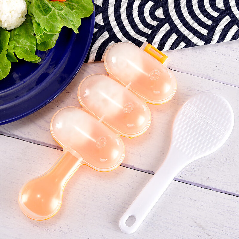 摇饭团神器儿童摇摇乐做米饭团造型模具摇一摇喂宝宝的 橙-色饭团神器