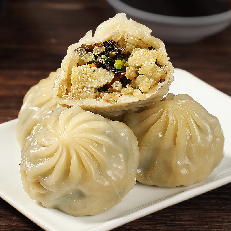 十里馋水晶薄皮素包 早餐小笼包灌汤沙县包子速冻半成品面点小吃商用2