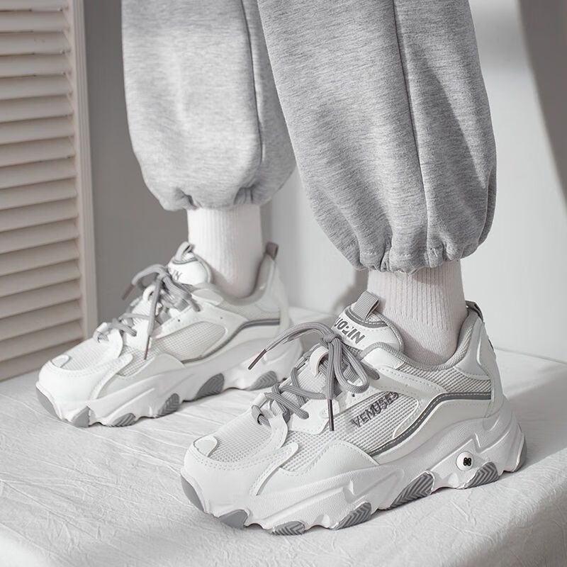 雾霾灰老爹鞋女ins超火学生韩版百搭夏季 白色 007<关注优先发&gt