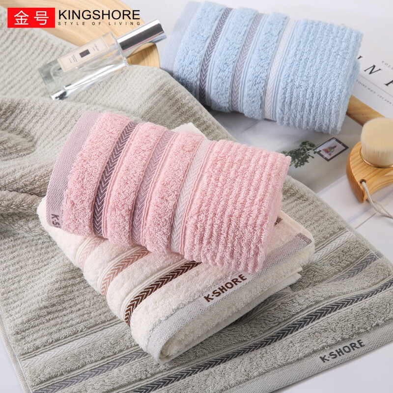 金号毛巾纯棉A类4条装洗脸巾长绒棉家用成人柔软吸水男女情侣加厚毛巾 加厚断档红蓝黄灰 4条