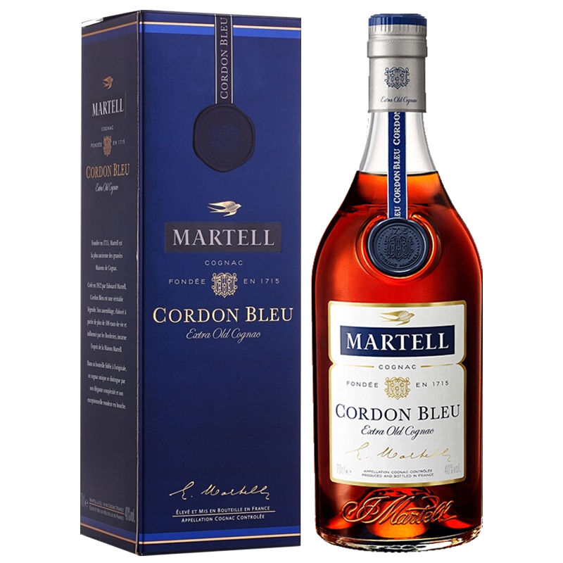 马爹利(martell)蓝带xo 干邑白兰地 1000ml 有码 法国原装进口 洋酒
