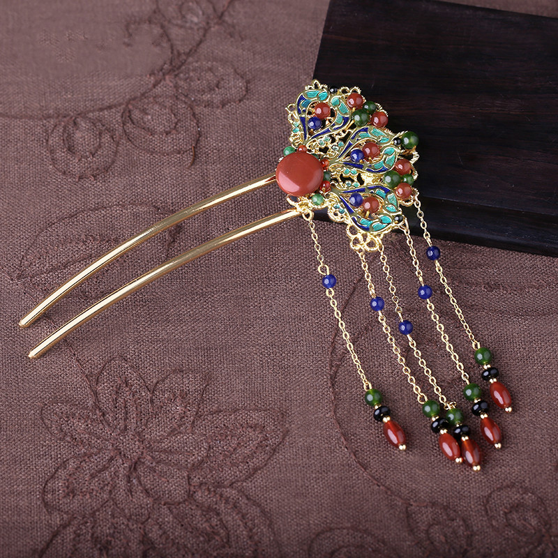 御弗发钗古风簪子盘发超仙发簪流苏汉服发饰头钗 图片款