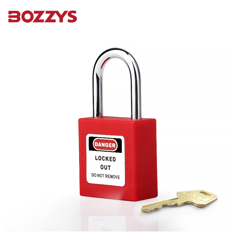 BOZZYS小型工业安全挂锁钢制25*4.7MM红色铜锁芯能量隔离安全锁具G300 红色 不通开 铜锁芯 一把钥匙