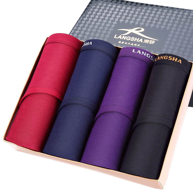 ���ڲ�������ɯ��langsha����ʿ�ڿ������ǿ�ͷ��ʽ����ά�����̿�׿��п���4��װ ��ɫ4��װ-36 XL��175/100��