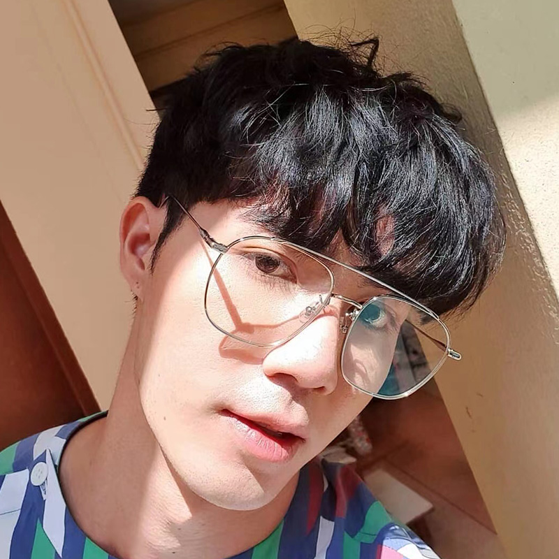 男士假发男短发真人发丝锡纸烫韩版帅气补头顶潮流假发片网红时尚