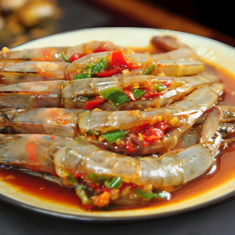 禾澹生腌虾潮汕大虾开背去虾线泰式无皮酸甜辣醉虾即食海鲜 尝鲜装
