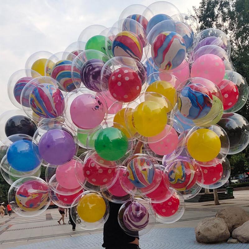 糜岚地推活动小礼品气球双层网红波波球广场夜市街卖地摊扫码引流神器