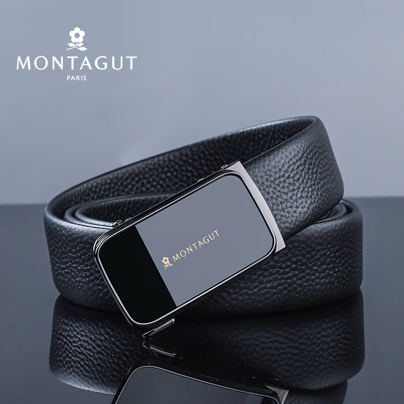 梦特娇(montagut)皮带男士自动扣腰带潮流头层牛皮商务年轻人礼盒裤带