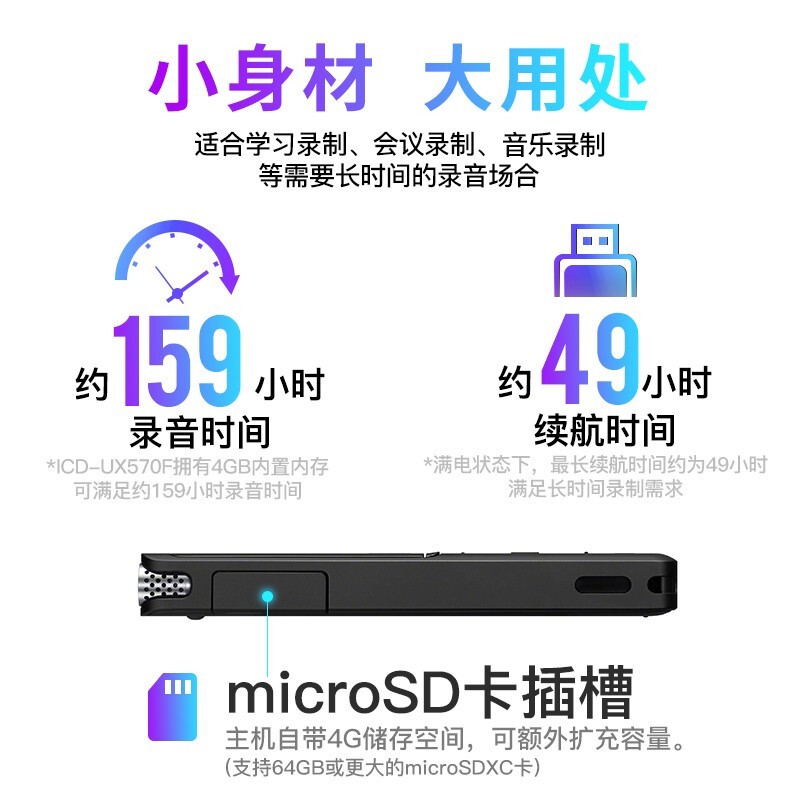 录音笔SONY ICD-UX570F降噪录音笔评测哪款功能更好,使用感受大揭秘！