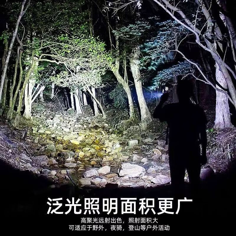 【百万爆款】户外手电筒usb充电居家户外露营登山照明灯京东物流 250毫安手电筒-普亮款
