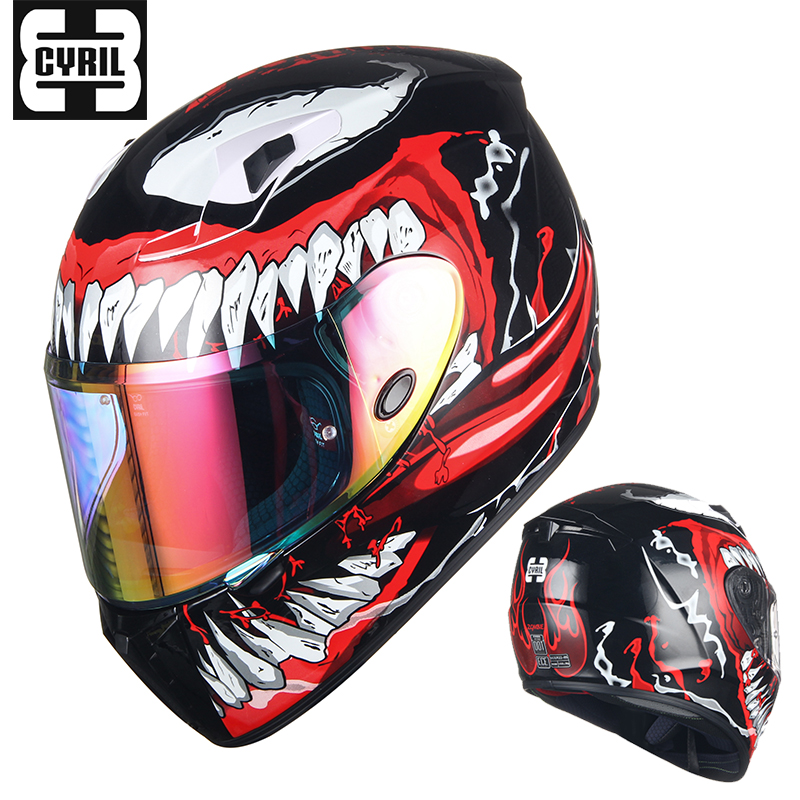 cyril赛罗全盔摩托车头盔男女双镜片电瓶车机车赛车四季个性炫酷蓝牙