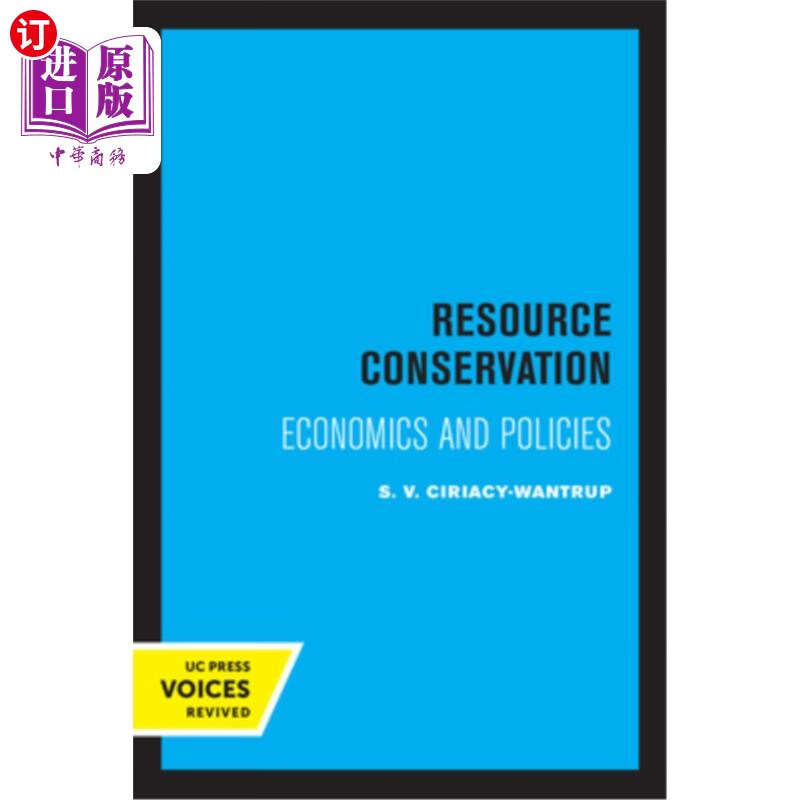 海外直订resource conservation: economics and policies 资源保护
