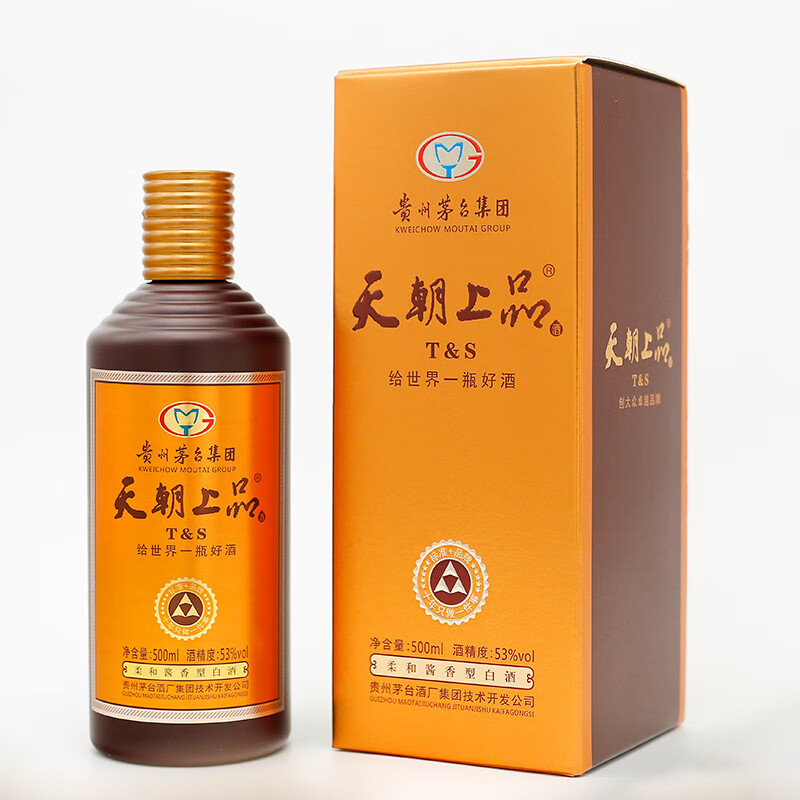 天朝上品众人酒贵人酒 老酒53度纯粮酿造 柔和酱香型白酒节日送礼宴请自饮 53%vol 500mL 6瓶 2019年众人整箱