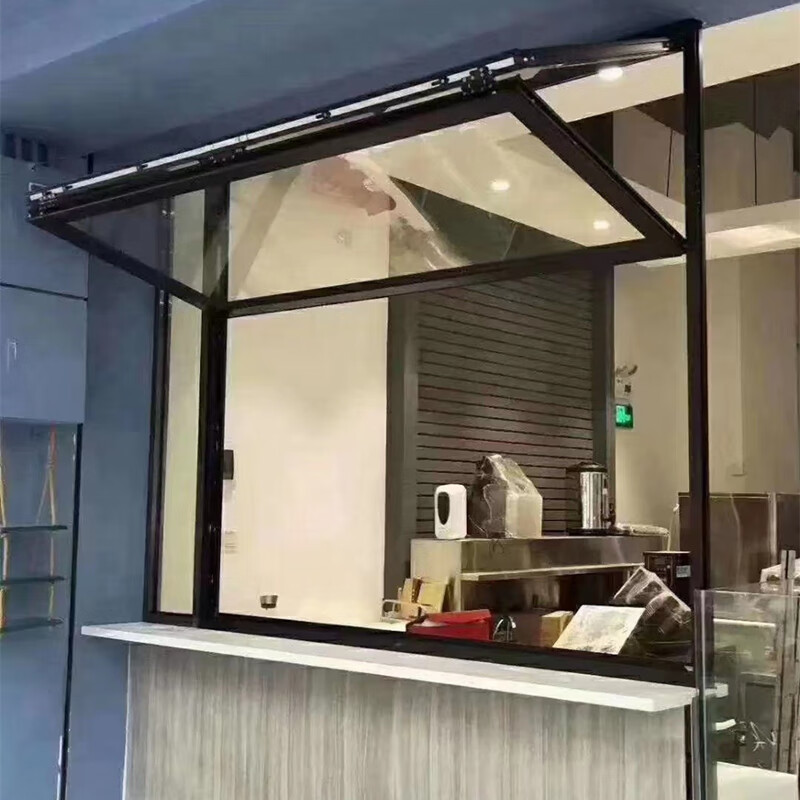 可狄上推窗上折窗网红奶茶咖啡店上下折叠窗户钢化玻璃任意悬停窗定制