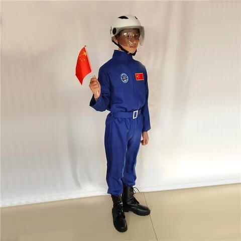 太空服宇航员表演中小学生运动会航天员走秀摄影中性长袖服装 蓝色
