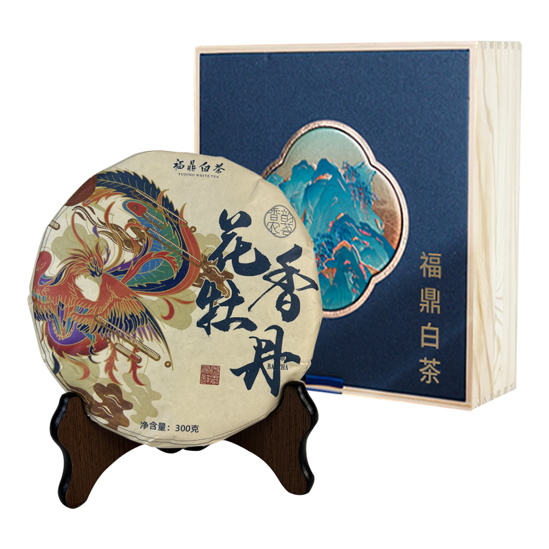 香韵农茗中秋茶礼福鼎2022年白茶花香毫香水润甘甜纯料白牡丹茶饼300g