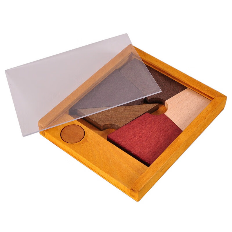 品艾斯巧放方形巧放圆形巧放三角木制玩具五巧板拼板技巧板四巧板 巧