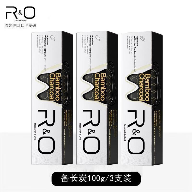 R&O备长炭牙膏 100g/支 美国原装进口 成人儿童蜂胶薄荷清新口气 【除垢】RO备长碳100G 实发一支