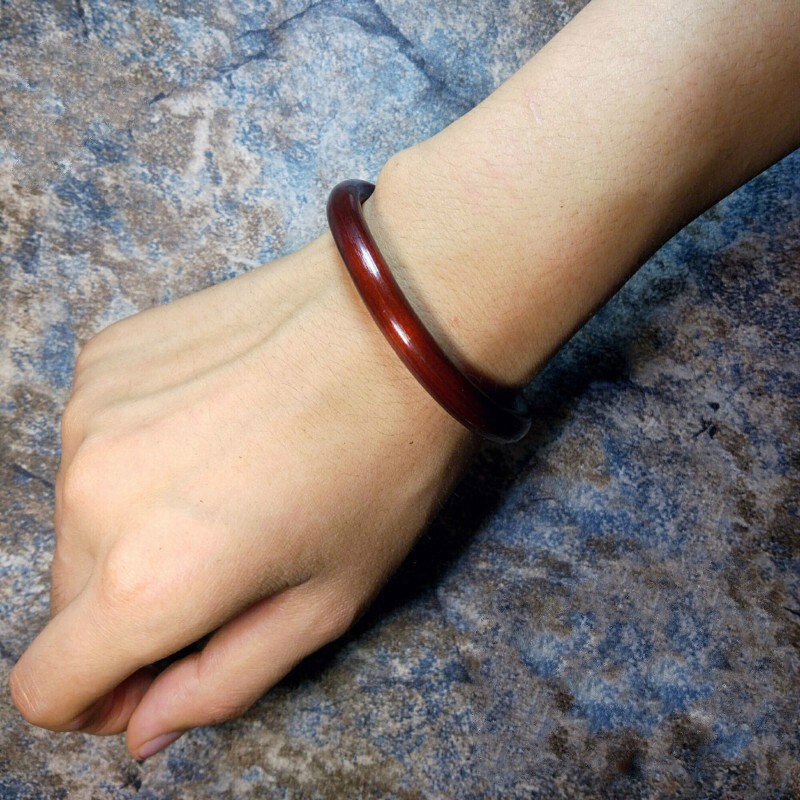 顶盈 西藏天然无节鸡血藤手镯 有节野生原藤木饰品 女男款情侣 无节