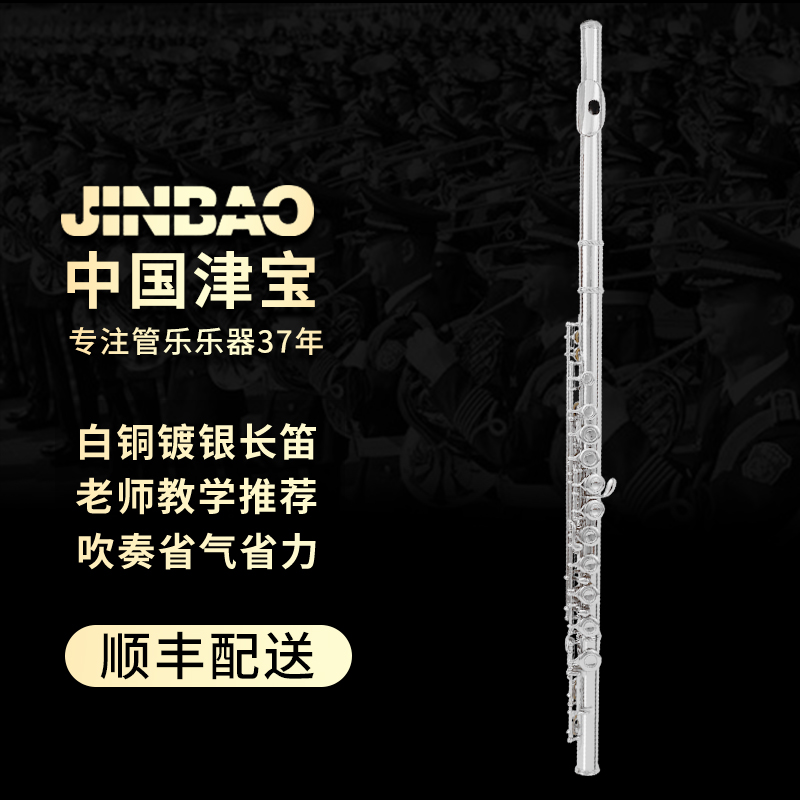 津宝长笛JBFL-6248S 16孔c调成人儿童初学者入门学生学校考级通用乐器