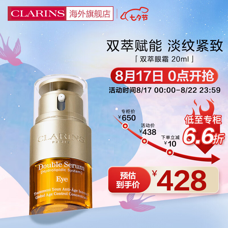 娇韵诗CLARINS双萃焕活眼部精华眼霜20ml熬夜淡化眼纹黑眼圈法国进口属于什么档次？