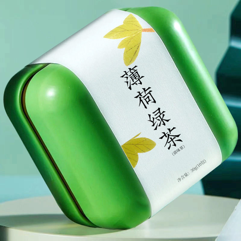 【薄荷绿茶】新茶净茶纪小包干薄荷茶袋泡茶清新口气run喉茶 【薄荷