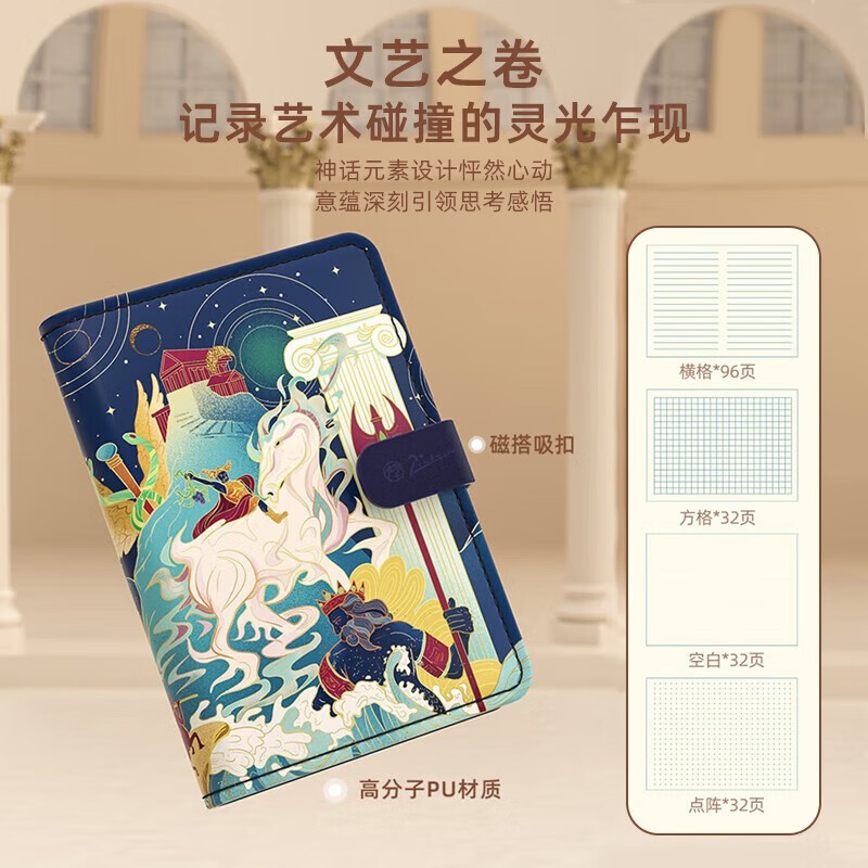 毕加索(Pimio)钢笔5523环球文化之旅希腊/印度/埃及/中国钢笔礼盒商务办公练字送礼钢笔可刻字 希腊雅典白钢笔【笔记本墨囊礼盒】 F尖直尖0.5mm【官方标配】