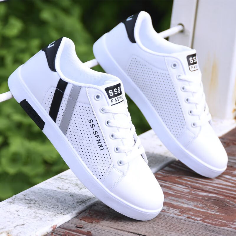 百丽踏2021年新款夏季透气小白鞋男潮鞋子薄款百搭休闲板鞋镂空男鞋