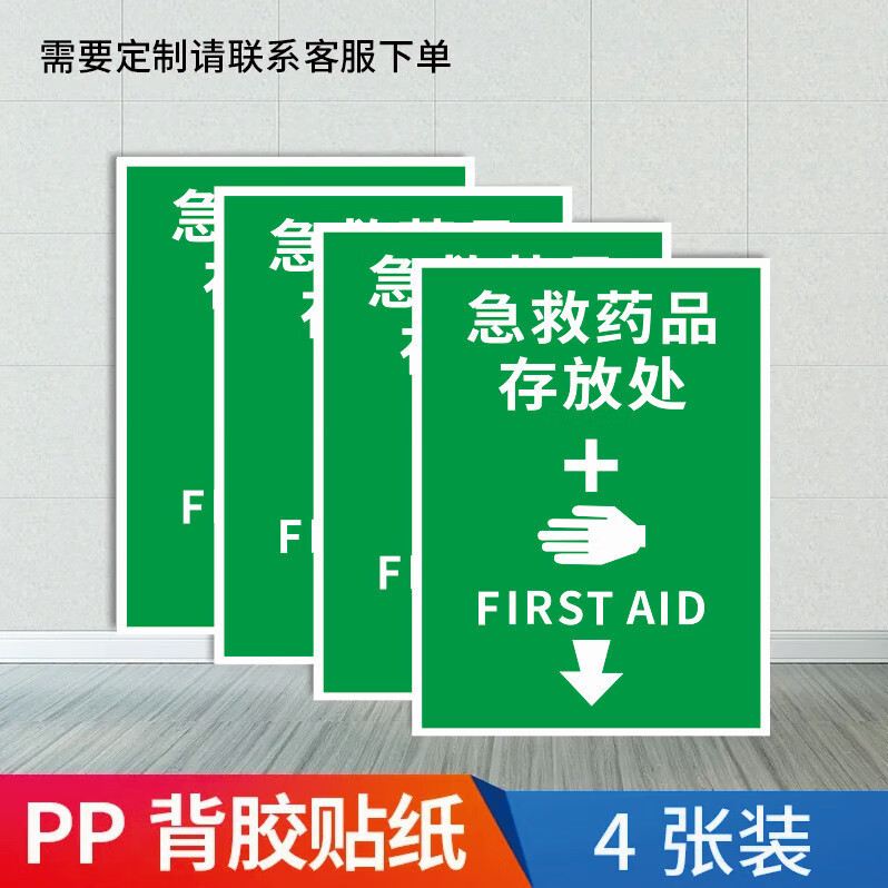 医药急救箱标识牌 应急药品箱急救药箱医药箱药品存放处管理程序 急救