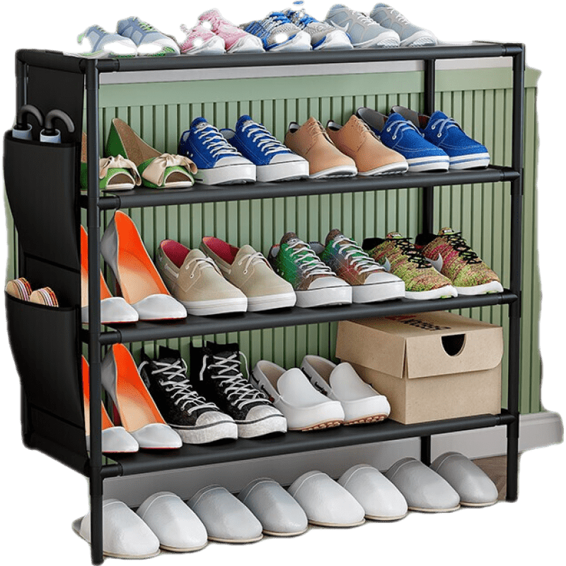 蜗家  简易鞋架子家用经济型门口小收纳神器省空间防尘鞋柜宿舍室内好看 鞋架0704【宽80cm*高61cm】带收纳袋