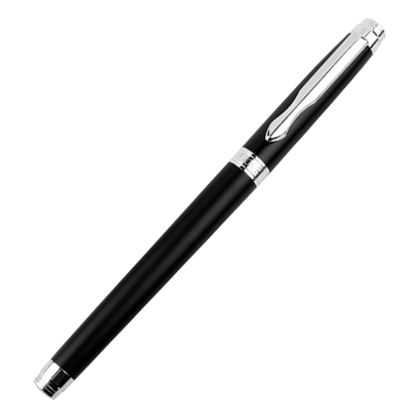 寶克（BAOKE）金屬中性筆 簽字筆 簽名筆 水性筆 黑色  0.7mm 銀色筆夾