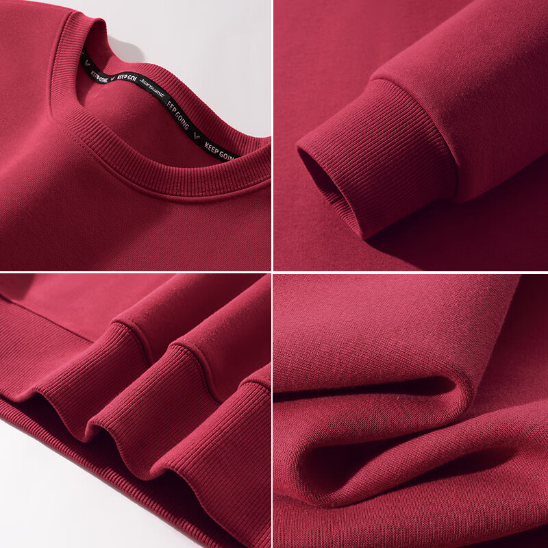 真维斯（Jeanswest）新年印花圆领加绒卫衣男秋冬季情侣长袖外套本命年宽松大码打底衫 咖啡（诸事顺X） 3XL