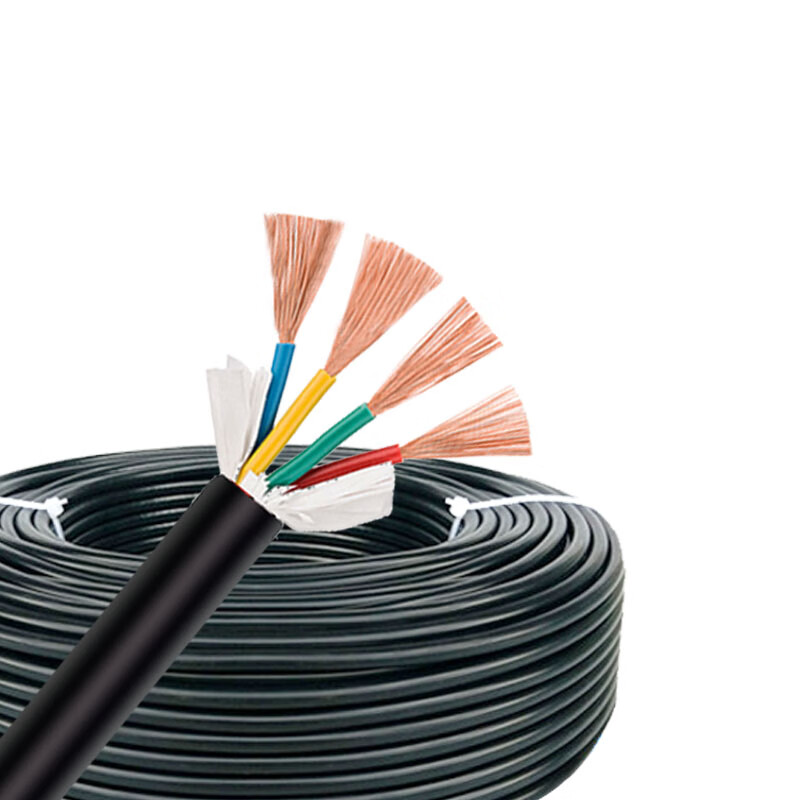 哩嗹啰嗹铜芯电源护套电缆线软电线 国标铜芯rvv 2*0.