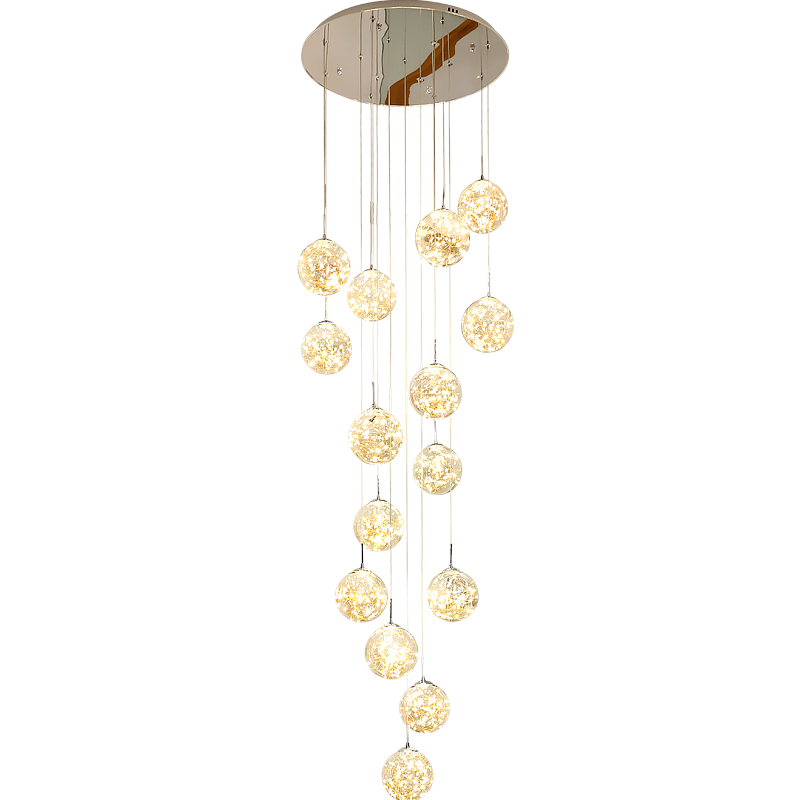 米光惠佳樓梯過道中空長吊燈loft公寓客廳燈大挑空別墅挑高復(fù)式樓現(xiàn)代簡約 干邑色直徑60-10頭高2米