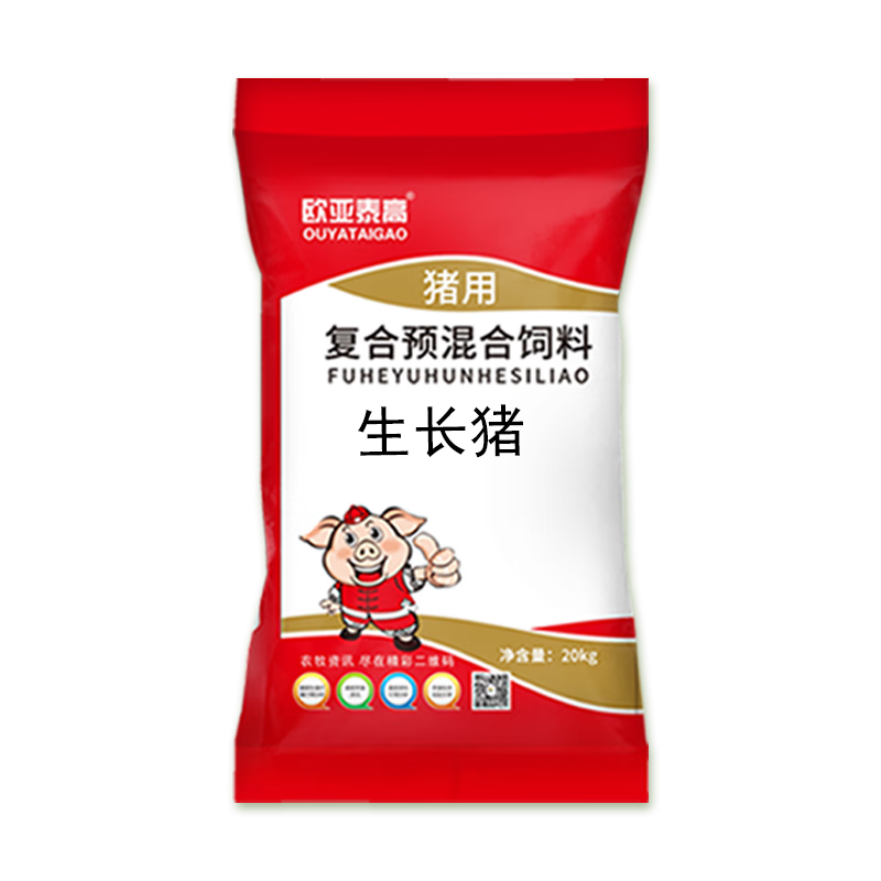 欧亚泰高4%生长猪复合预混合饲料 育肥猪强化大猪日增重高出栏快20Kg/袋 1吨（50袋） 4%生长猪复合预混合饲料使用感如何?