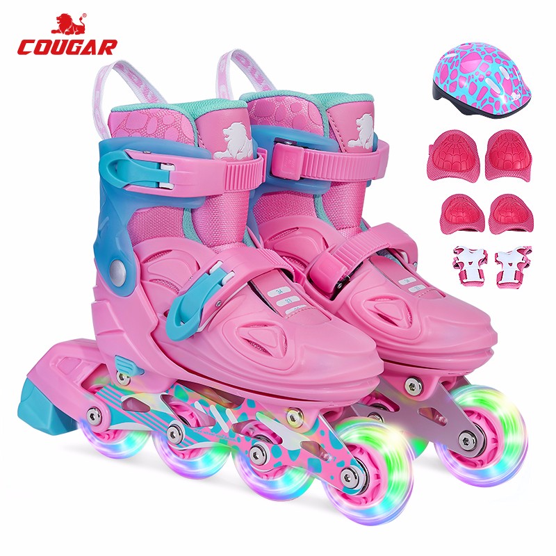 单排轮滑鞋美洲狮溜冰鞋儿童套装使用感受大揭秘！评测真的很坑吗？