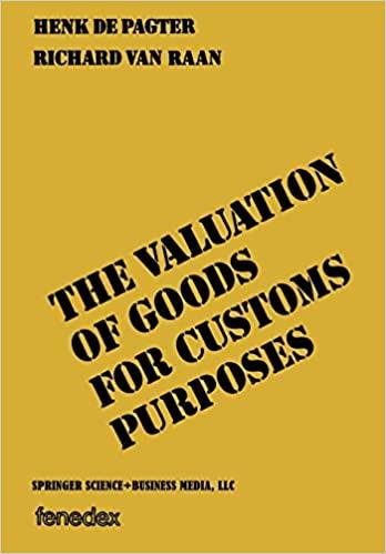 预订 the valuation of goods for customs purposes