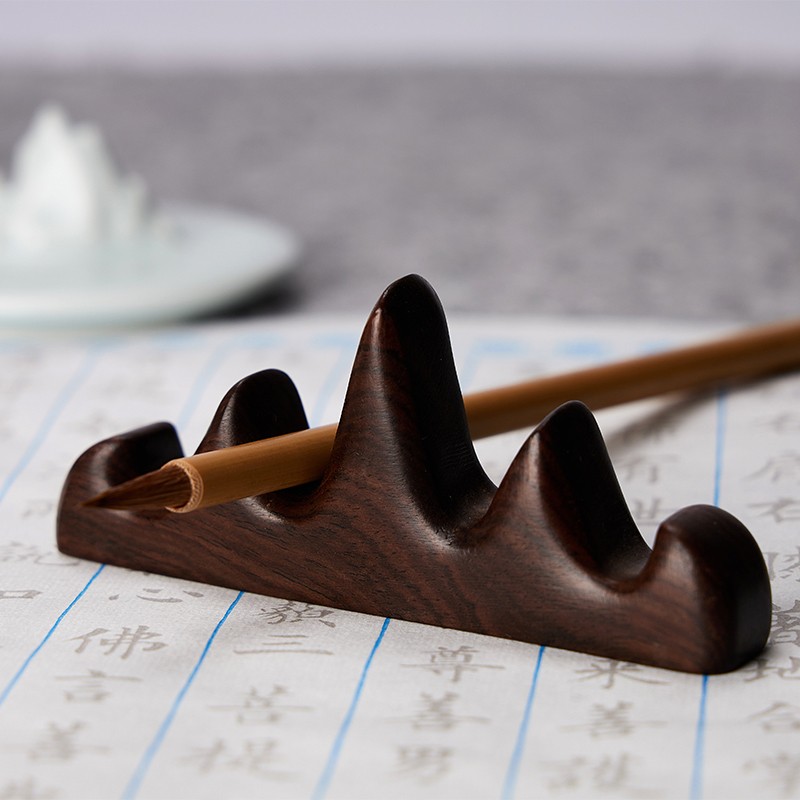 纸笔阁毛笔架笔搁陶瓷笔山书法用具笔挂实木架子创意笔架文房四宝摆件