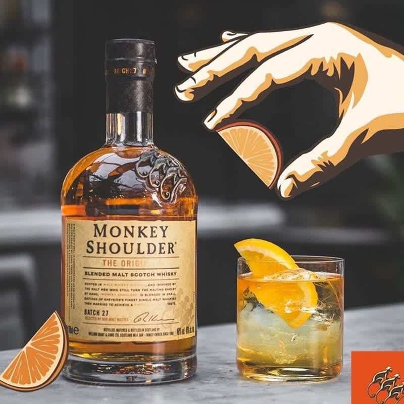 格兰(grants)三只猴子monkey shoulder苏格兰调配麦芽威士忌 三只