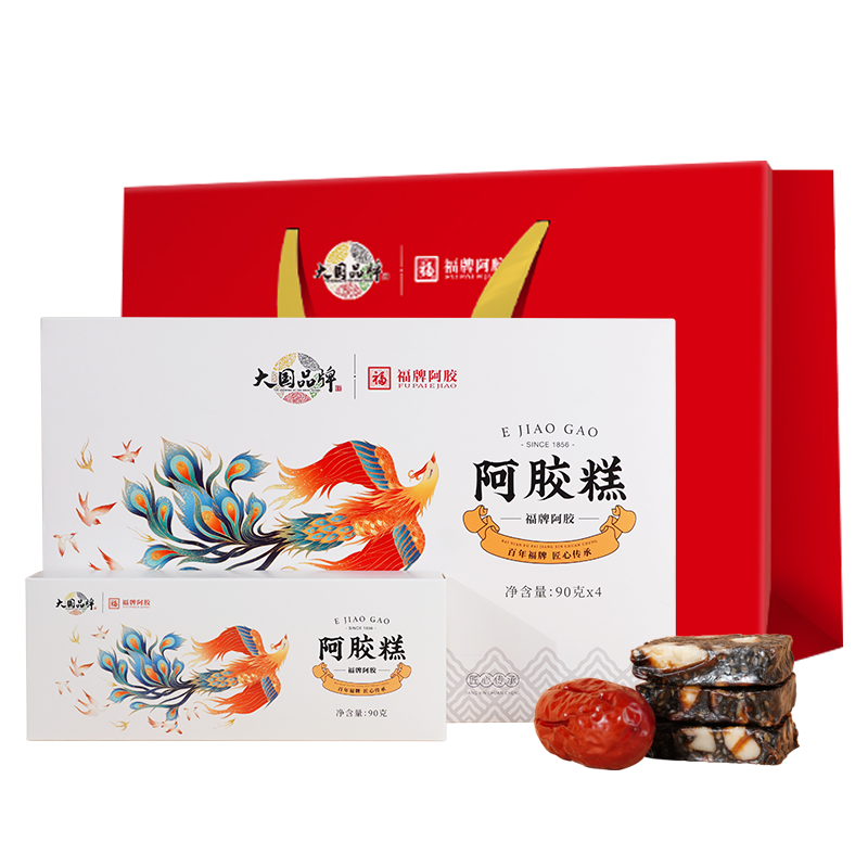 福牌阿胶 即食阿胶糕阿胶块（百鸟朝凤）360g（阿胶含量10%）礼盒装