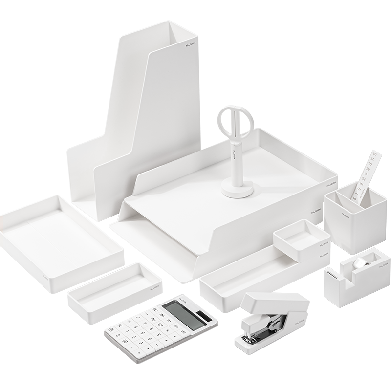 NUSIGN 纽赛 NS003 桌面文具14件套 白