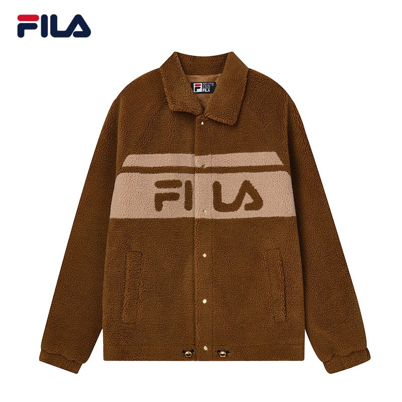 fila 斐乐男装官方男子外套 2021冬季新款时尚百搭运动针织外套商场同