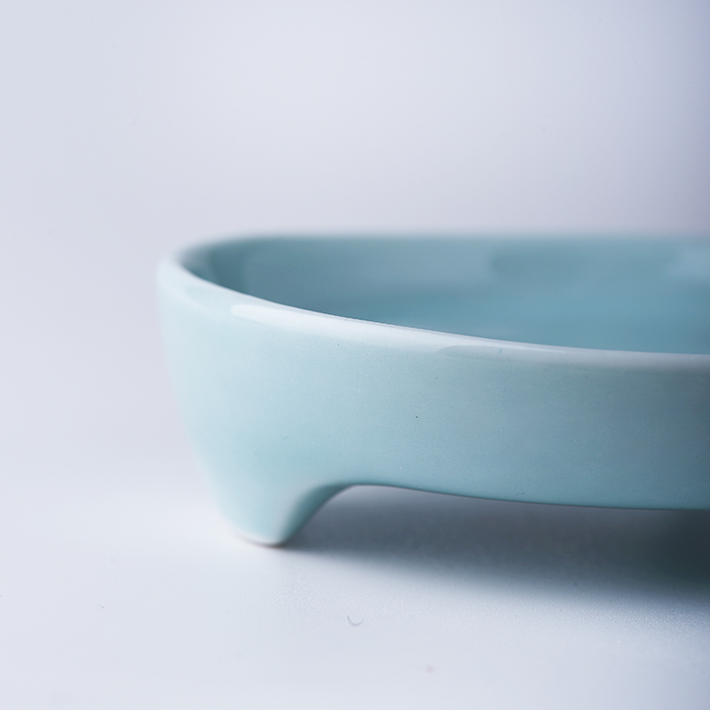 三足笔掭书法练字国画专用笔舔墨水墨盒简易砚台陶瓷笔搁抄经毛笔架多功能青瓷小墨池文房四宝 三足笔掭（粉青）