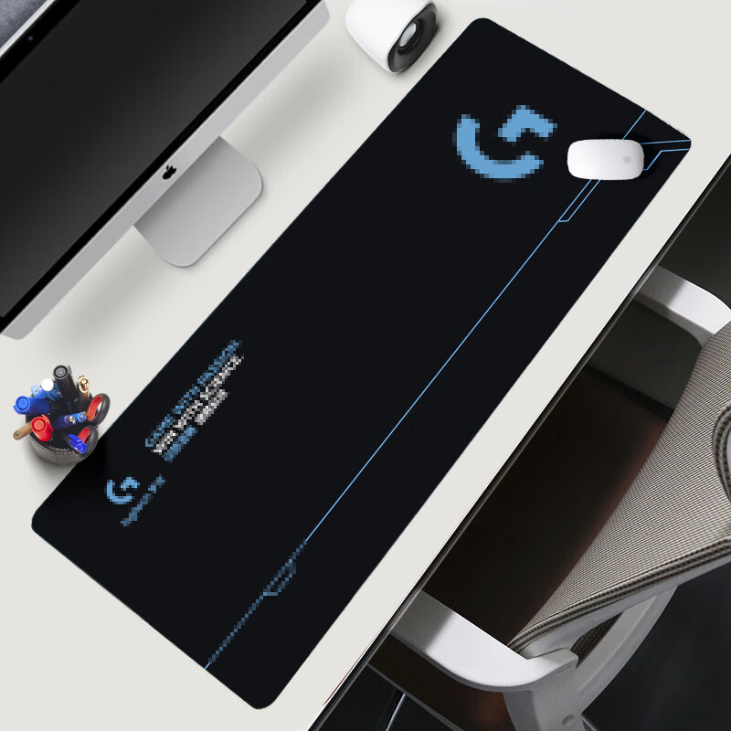 电竞游戏鼠标垫办公学习电脑桌垫紧密锁边个性网咖超大号键盘垫 黑色